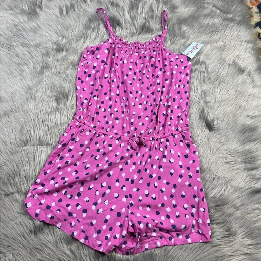 Cat & Jack Girls Pink Bubble Color Dot Romper Size XL